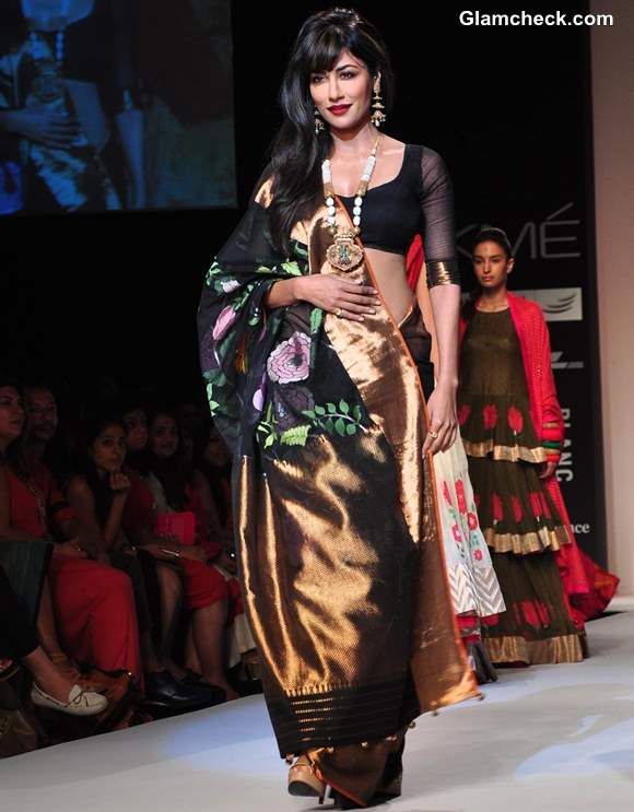 Chitrangada Singh in Gaurang Shah Sari at LFW Summer Resort 2013