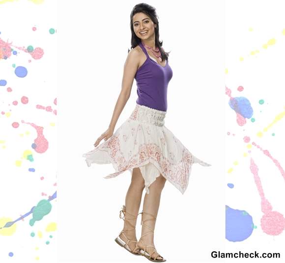 Holi Dressing tips wearing white skirt with purple top