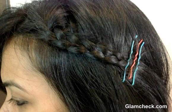 Holi Hairstyle Side Braided Bob DIY colored Bobby Pins