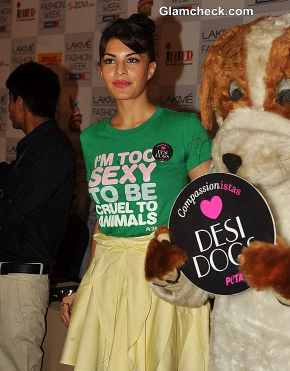 Jacqueline Fernandes Shows off Animal-Friendly Side at PETA Campaign