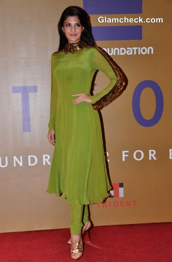 Jacqueline Fernandez in green at Equation 2013 Fundraiser