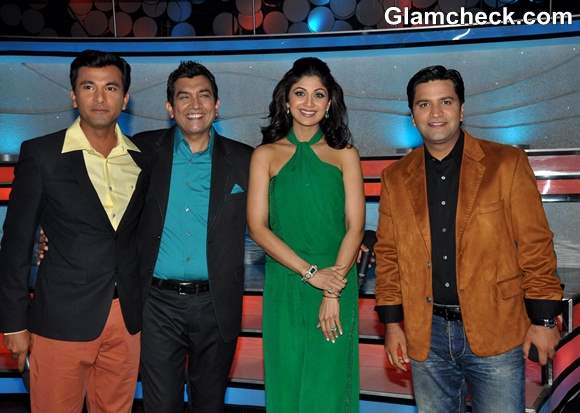 Shilpa Shetty in Green Jumpsuit on Nach Baliye 5