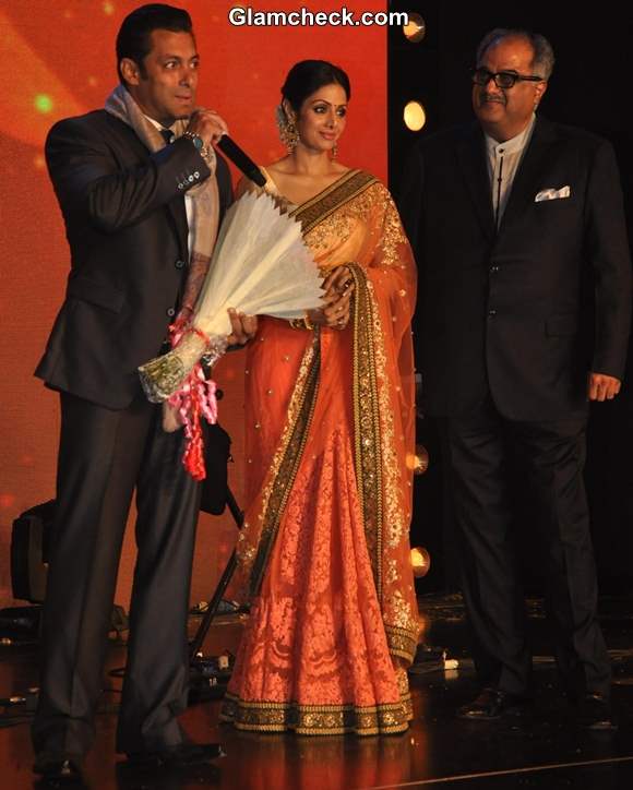 Sridevi in Sari at Marathi Channel Jai Maharashtra Launch