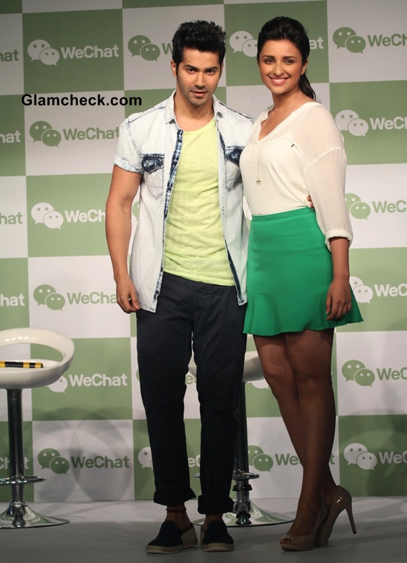 Parineeti Chopra Varun Dhawan at WeChat Messenger Launch