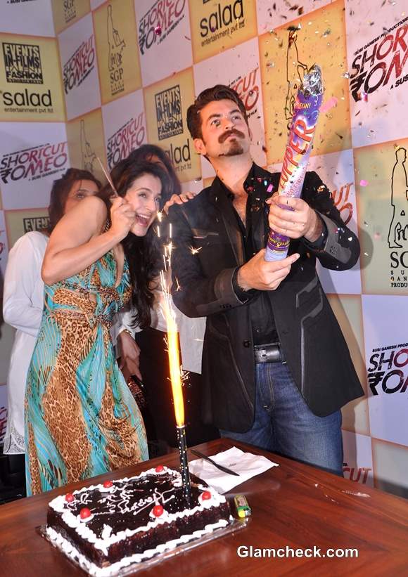 Ameesha Patel  37th Birthday with Cast Crew of Shortcut Romeo