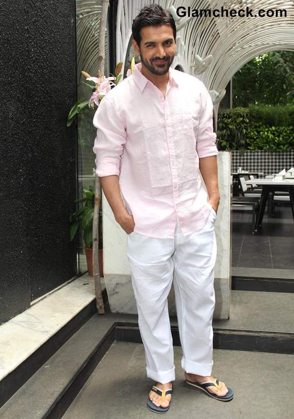 John Abraham Hunky in Casual Linen at Pitol Suku Album Launch