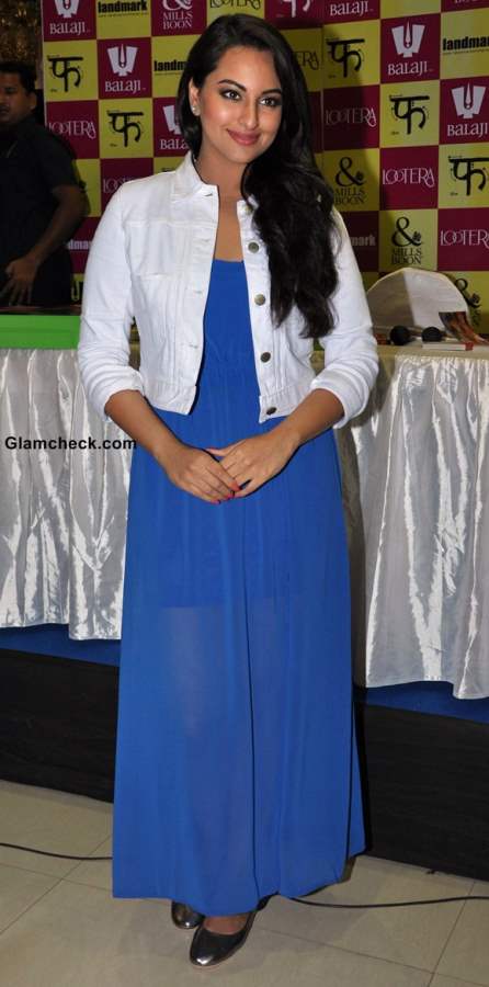 Sonakshi Sinha Refreshing in Sheer Blue Maxi 2013