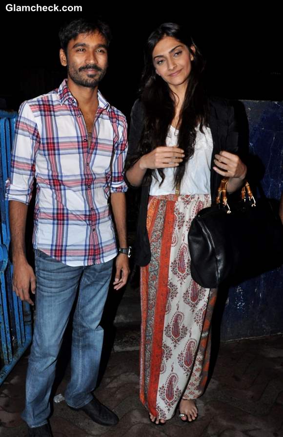 Sonam Kapoor Dhanush at Chandan Cinema in Mumbai