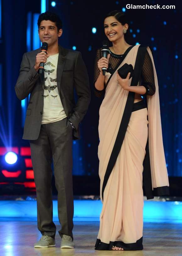 Sonam Kapoor Feminine in Pink Sari at “Bhaag Milkha Bhaag” Promo ...