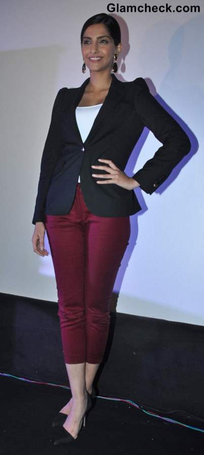 Sonam Kapoor Style Wearing Blazer with Cropped Pants