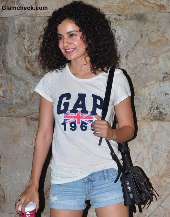 Kangana Ranaut 2013 denim shorts