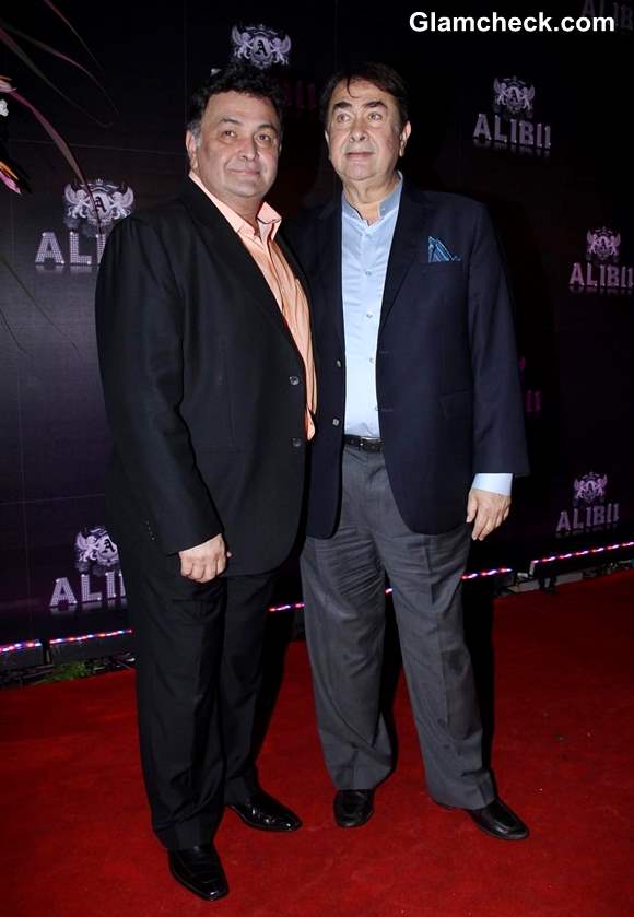 Randhir Kapoor and Rishi Kapoor at Sridevi 50th Birthday Bash