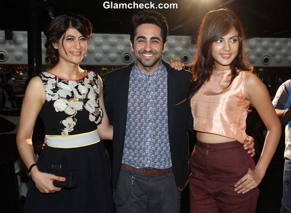 Bollywood actor Ayushmann Khurrana along with his wife Tahira Kashyap and actor Rhea Chakraborty