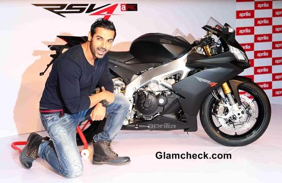 John Abraham with Superbike Aprilia RSV4