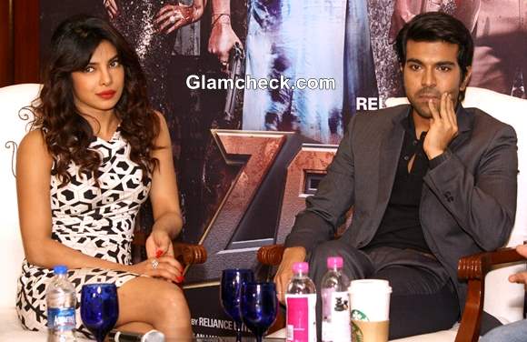 Priyanka Chopra Ram Charan Delhi for Final Promo of Zanjeer