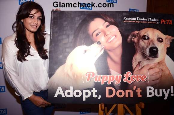 Raveena Tandon Roots for PETAs Adopt Dont Buy Campaign