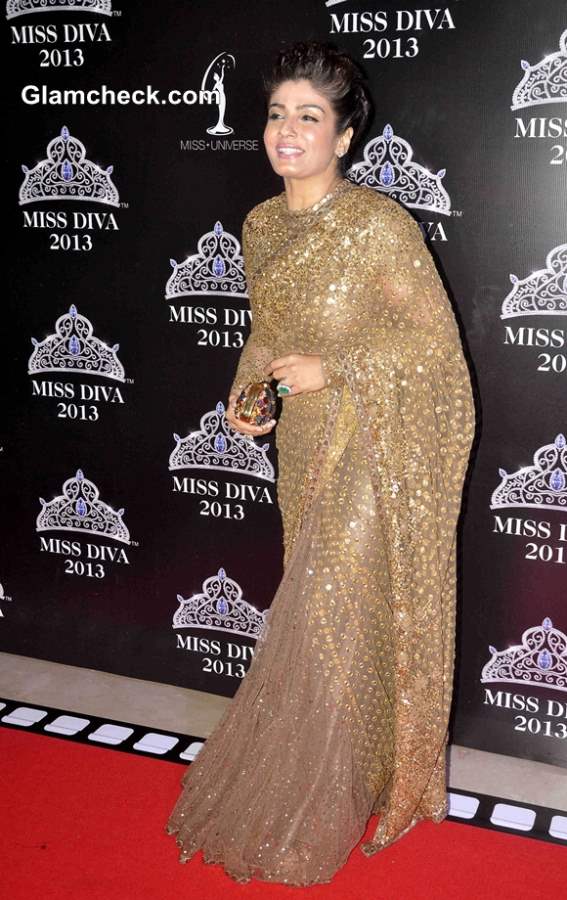 Raveena Tandon in Sabyasachi Golden Sari