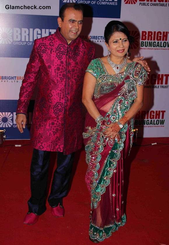 Yogesh Lakhani with his wife during his birthday party in Mumbai