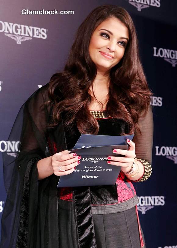 Aishwarya Rai Bachchan Launches Longines Watch Collection in Royal Black Lehenga