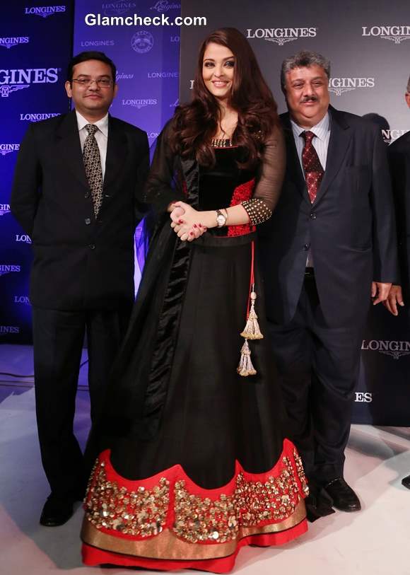 Aishwarya Rai Bachchan in Royal Black Lehenga Launches Longines Watch Collection