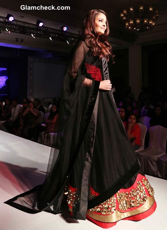 Aishwarya Rai Bachchan in Royal Black Lehenga at Longines Watch Collection  Launch