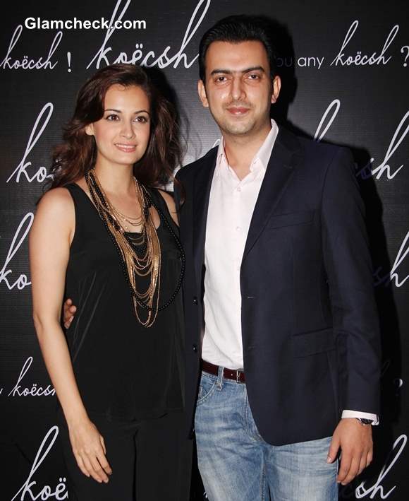 Dia Mirza with Sahil Sangha 2013 at Koecsh Launch Party