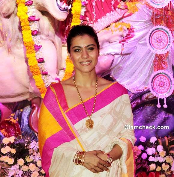 Kajol Celebrates Durga Puja 2013 in Juhu