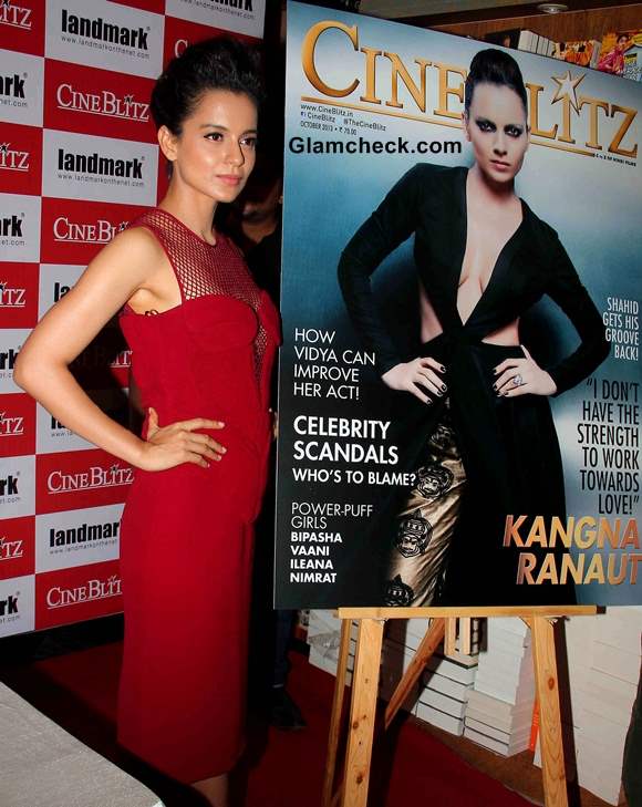 Kangana Ranaut Ravishing in Red Dress at Cine Blitx Magazine Unveiling