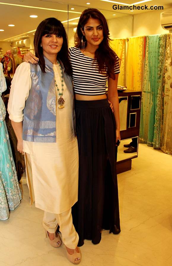 Neeta Lulla with Rhea during the preview of her 2013 bridal collection