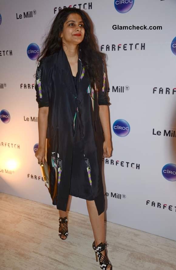 Rhea Kapoor in Blue Dress at Le Mill Store Launch