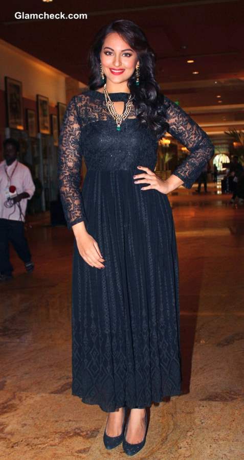 Sonakshi Sinha 2013 in Black Dress at IIBS Inaugural Event