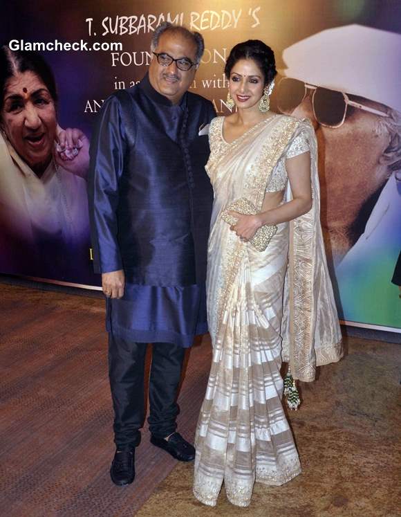 Sridevi and Boney Kapoor at 2013 Yash Chopra Memorial Awards