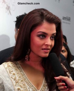 Aishwarya Rai at amfAR 2013 in Abu Jani-Sandeep Khosla Anarkali ...