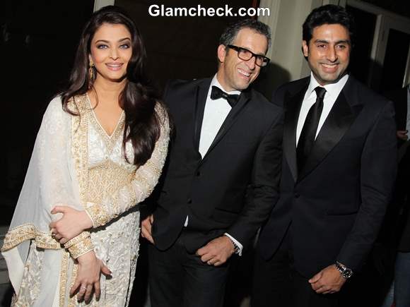 Aishwarya Rai at amfAR 2013 in Abu Jani-Sandeep Khosla Anarkali