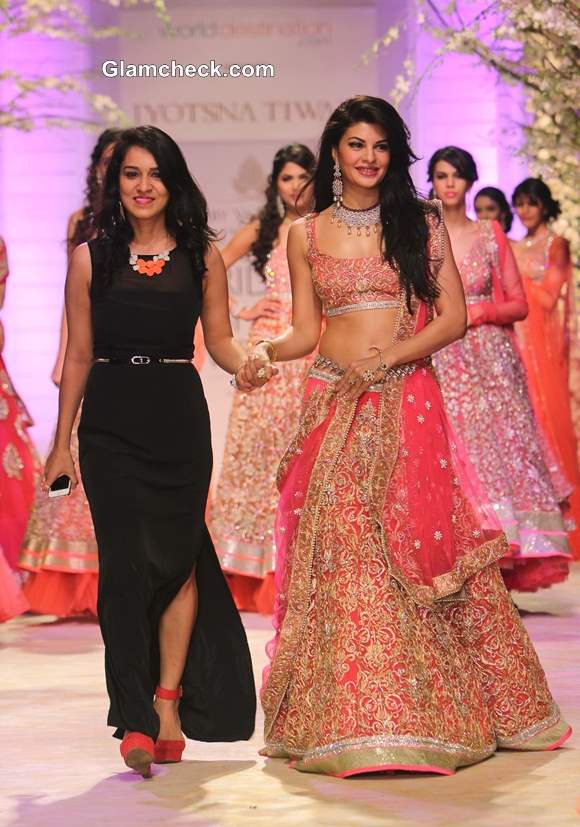 Jacqueline for Jyotsna Tiwari at India Bridal Fashion Week 2013