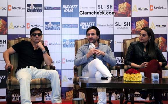 Jimmy Shergill Saif Ali Khan and Sonakshi Sinha at  press conference of Bullett Raja