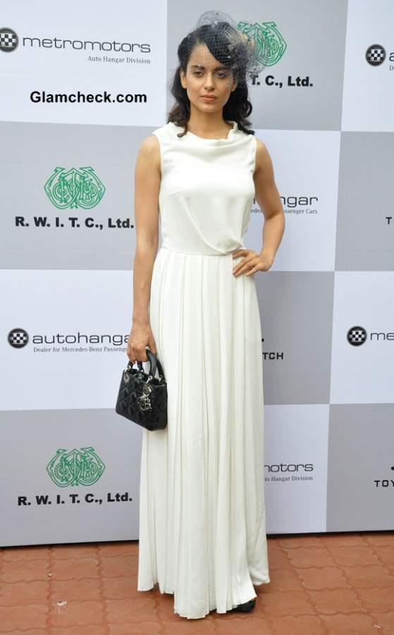 Kangana Ranaut Sports White Gown for a Day at the Races