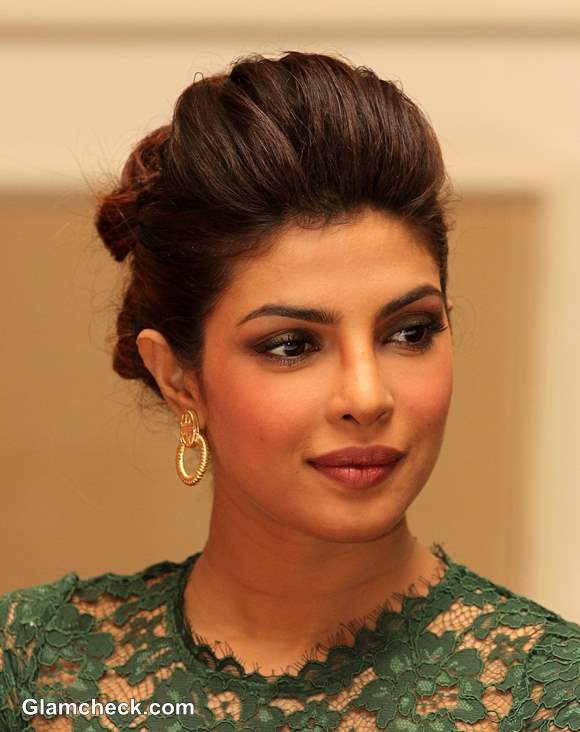 Priyanka Chopra Bun Hairstyle 2013