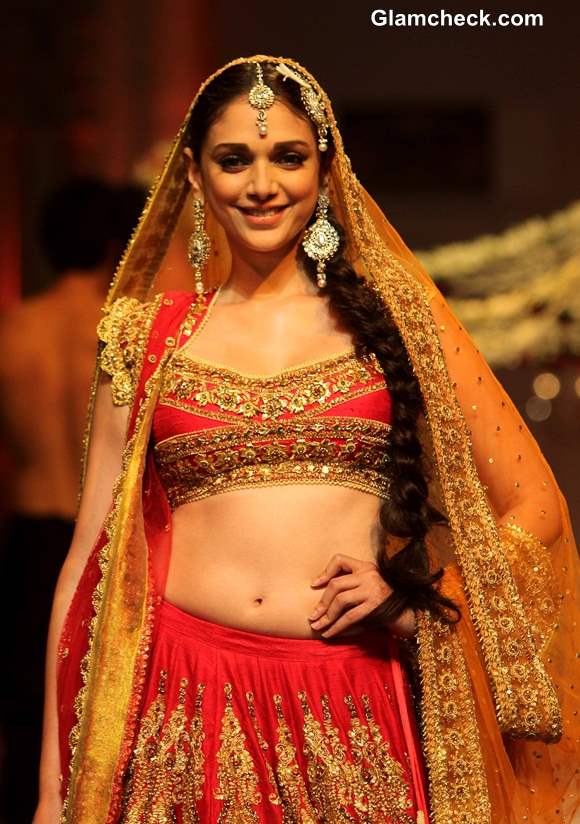 Aditi Rao Hydari for Preeti Mishram Kapoor during the Aamby Valley India Bridal Fashion Week 2013