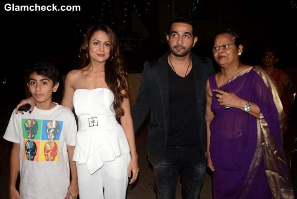 Amrita Arora with her nephew Arhaan Khan husband Shakeel Ladak and mother Joyce Arora