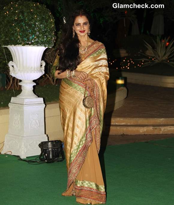 Rekha 2013 in sari pictures