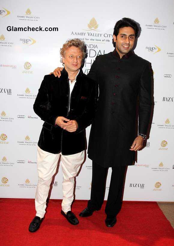 Rohit Bal with Bollywood actor Abhishek Bachchan