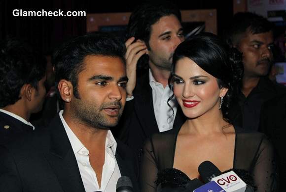 Sachin Joshi and Sunny Leone at Jackpot Premiere