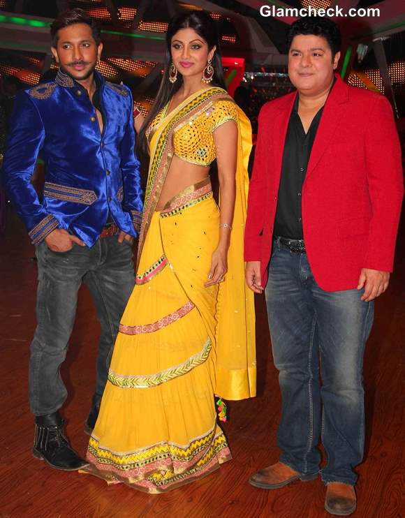 Shilpa Shetty Nach Baliye in Yellow Sari