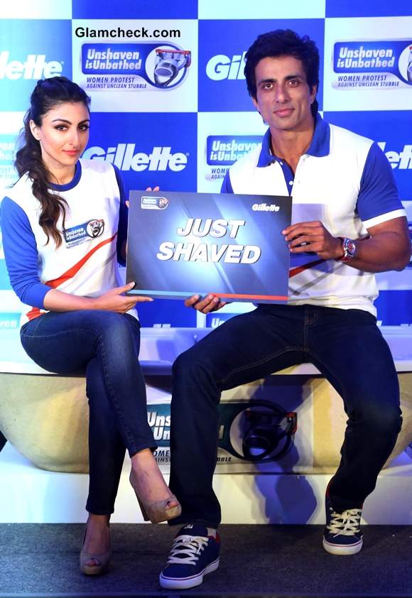 Soha Ali Khan and Sonu Sood Promote Gillettes Unshaven is Unbathed Campaign