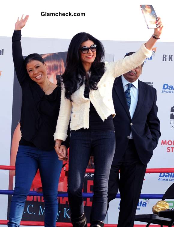 Sushmita Sen at the launch of Mary Koms autobiography Unbreakable