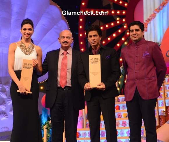 Big Star Entertainment Awards 2013 Deepika Padukone and Shahrukh Khan with Rakesh Roshan