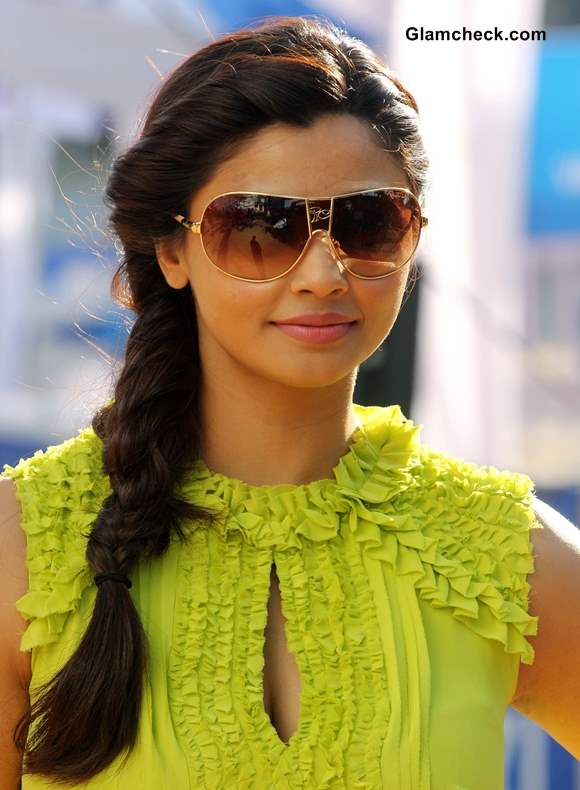 Daisy Shah Sports Casual Side Braid