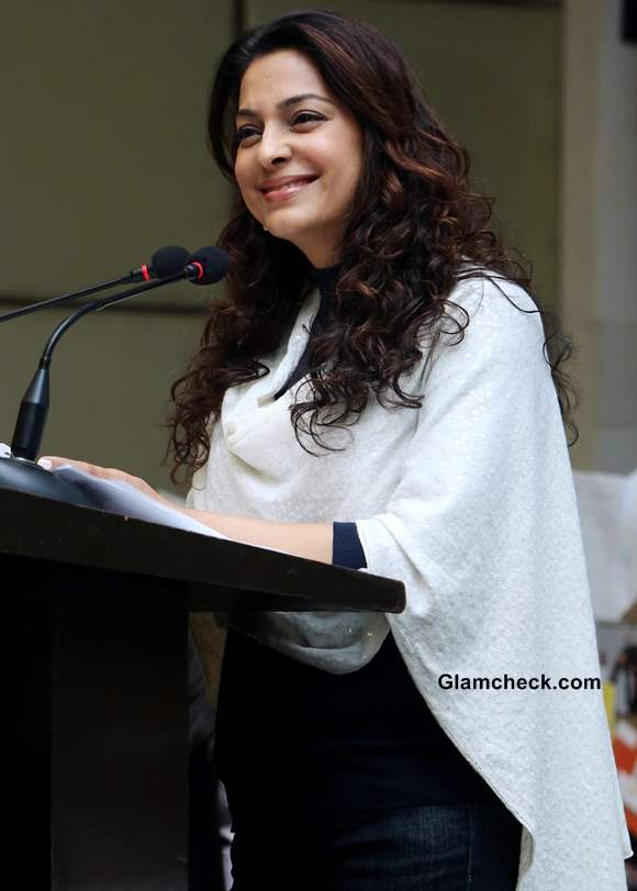 Juhi Chawla 2014 at Delhi to Support Exchange for Change Programe