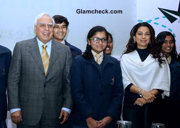 Juhi Chawla Flies to Delhi to Support Exchange for Change Programe